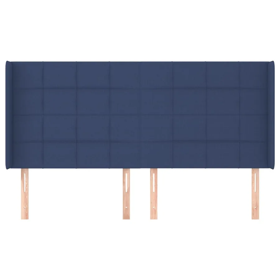 Tête de lit avec oreilles Bleu 203x16x118/128 cm Tissu - 3