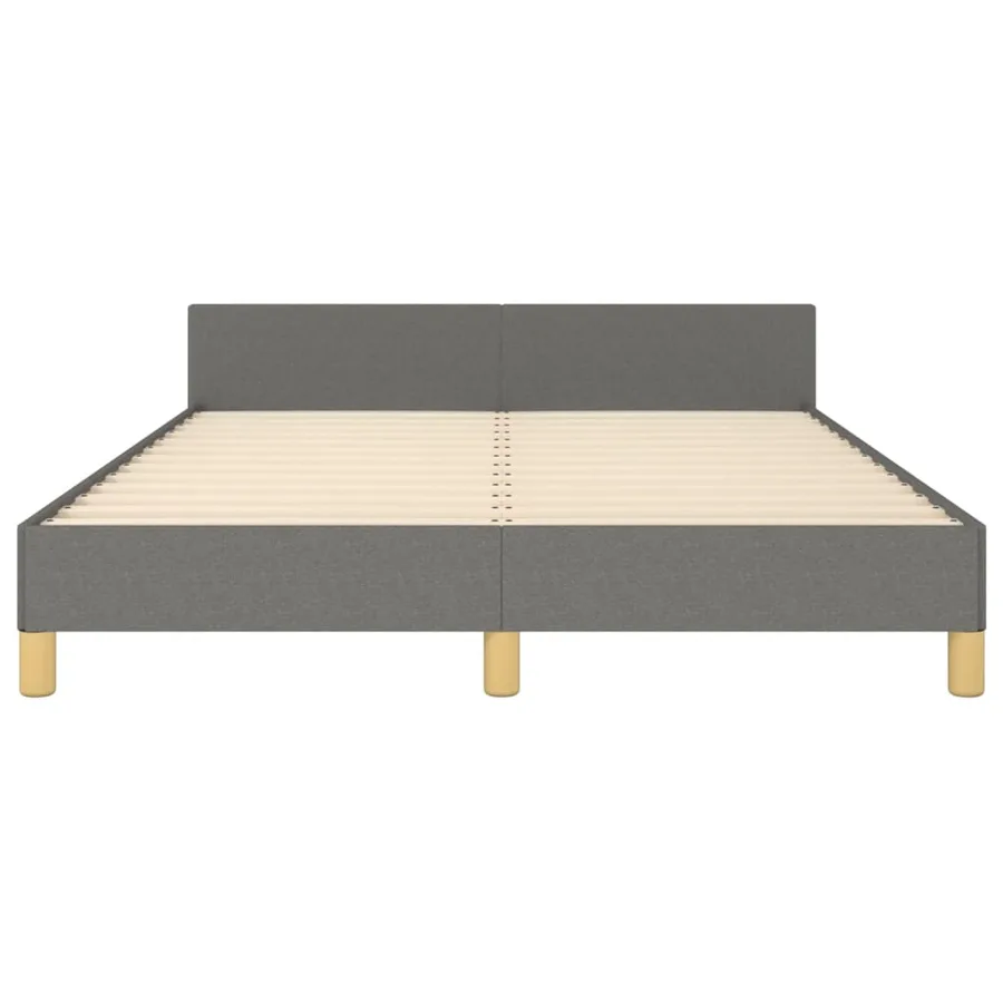 Cadre de lit sans matelas gris foncé 140x200 cm tissu - 6