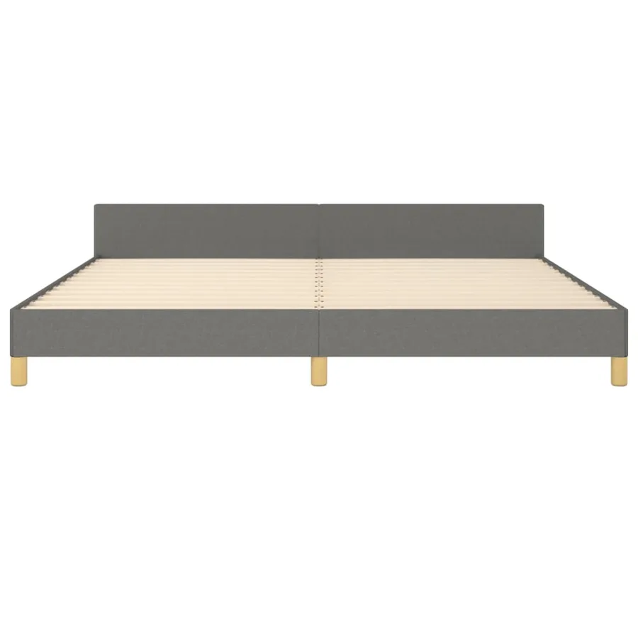 Cadre de lit sans matelas gris foncé 200x200 cm tissu - 6
