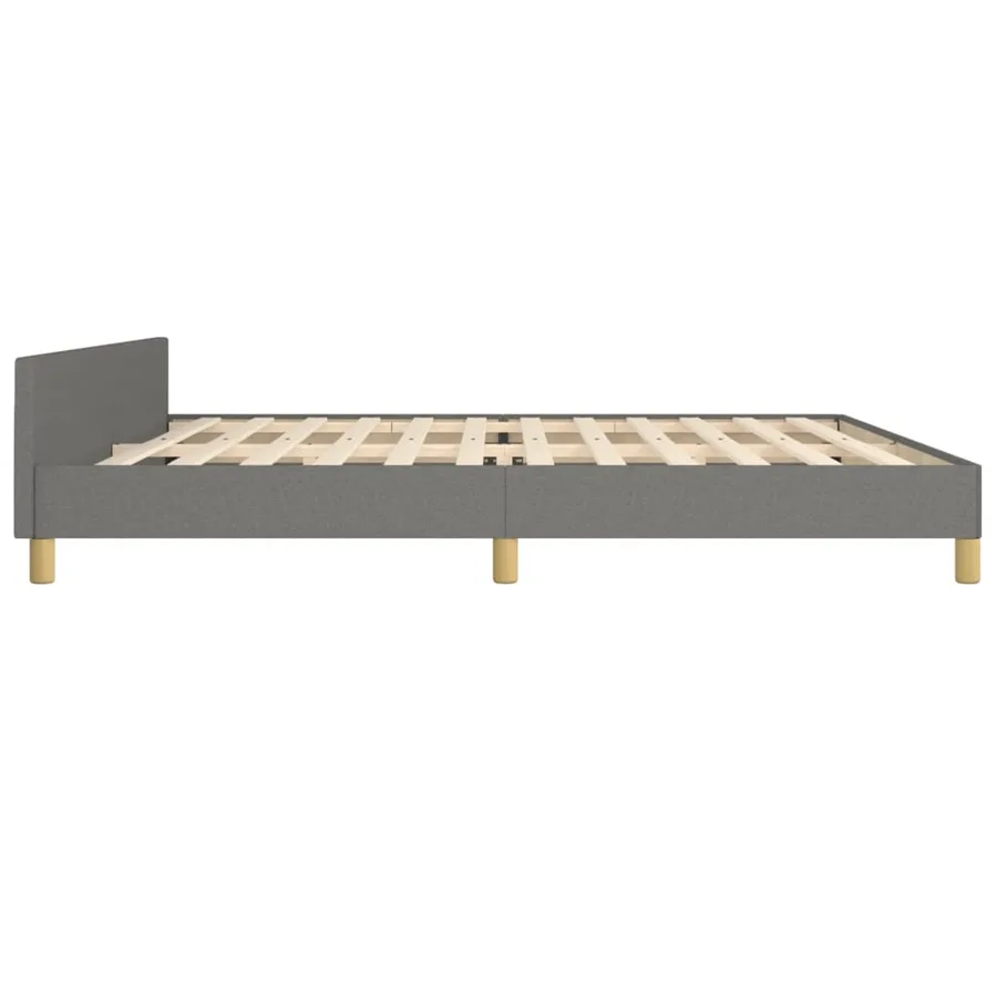 Cadre de lit sans matelas gris foncé 200x200 cm tissu - 7