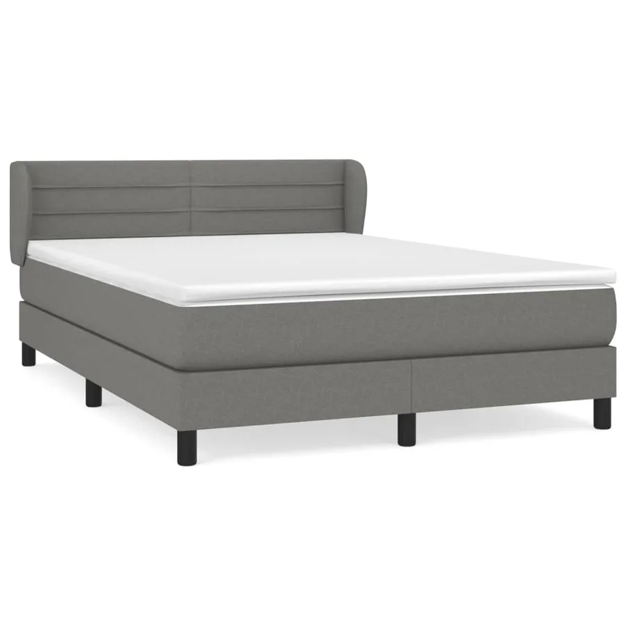 Sommier à lattes de lit avec matelas Gris foncé 140x200cm Tissu - 2