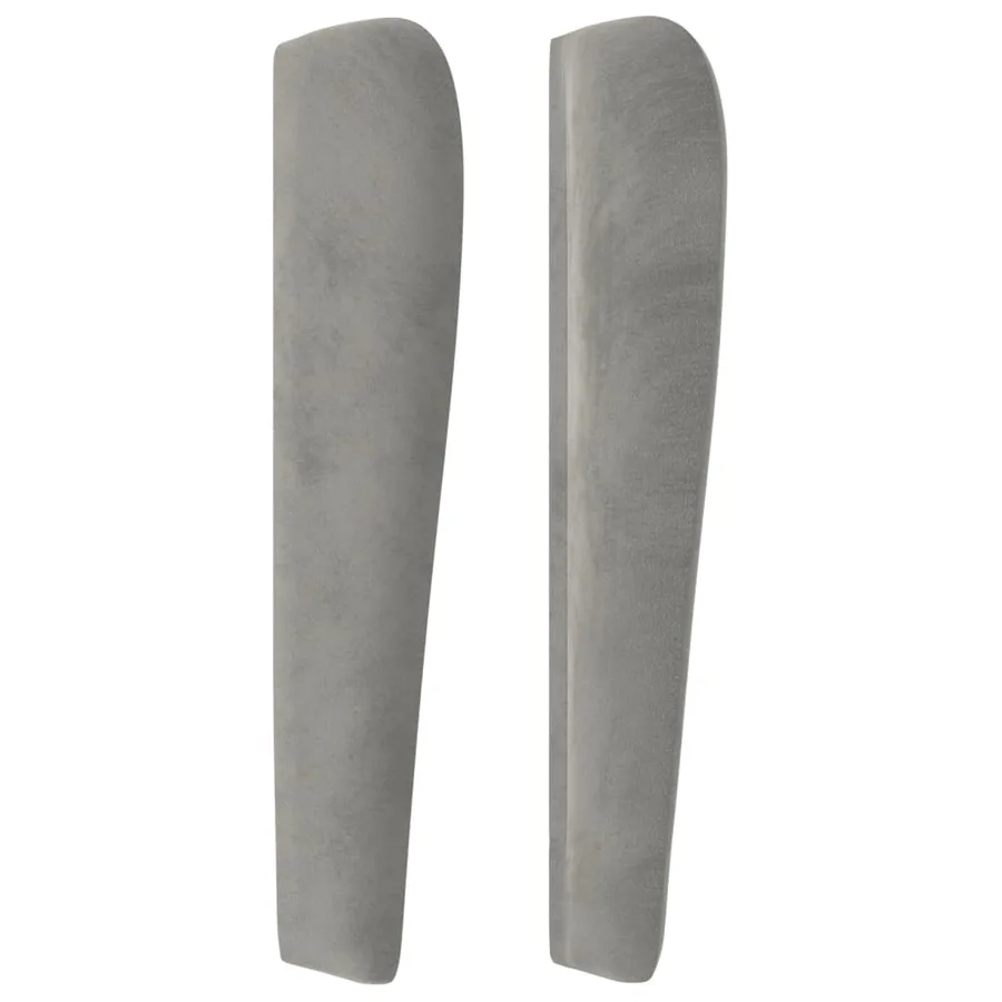 Tête de lit avec oreilles Gris clair 163x23x118/128 cm Velours - 4