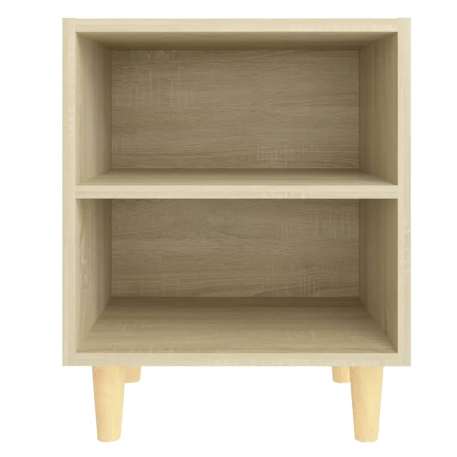 Tables de chevet pieds en bois 2 pcs Chêne sonoma 40x30x50 cm - 4