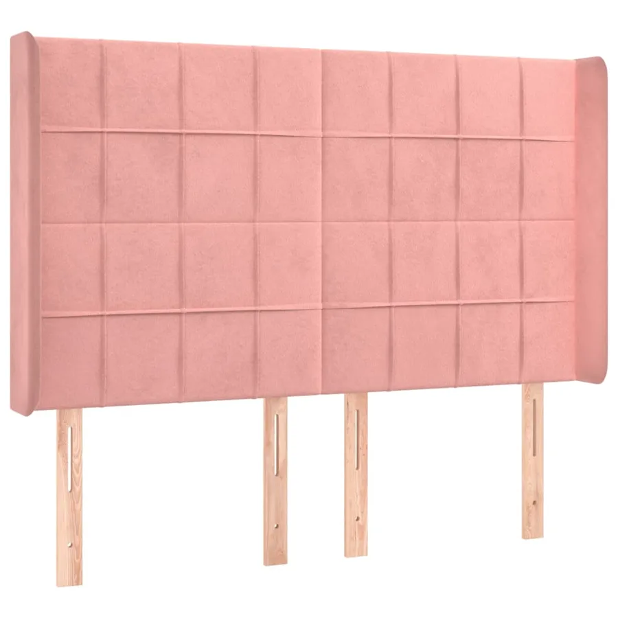 Sommier à lattes de lit matelas et LED Rose 140x190 cm Velours - 7