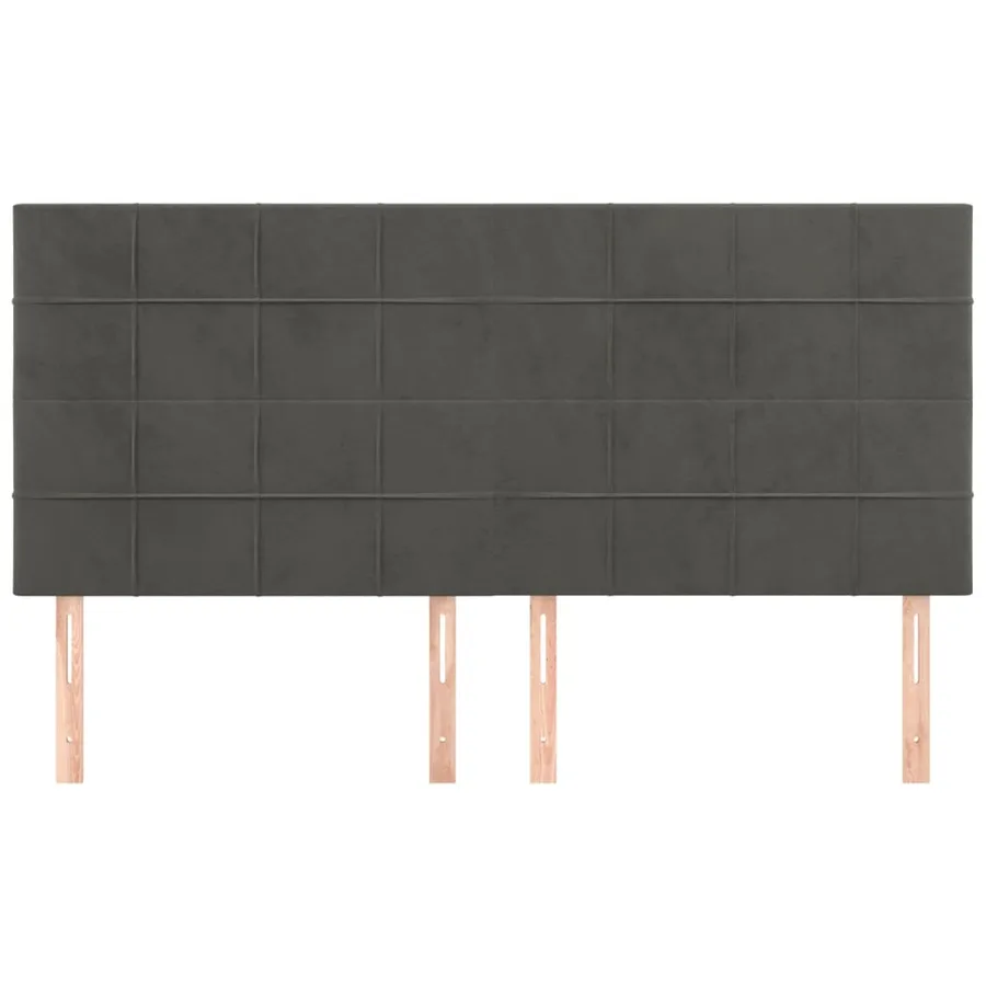 Tête de lit Gris foncé 180 x 5 x 118/128 cm Velours - 3