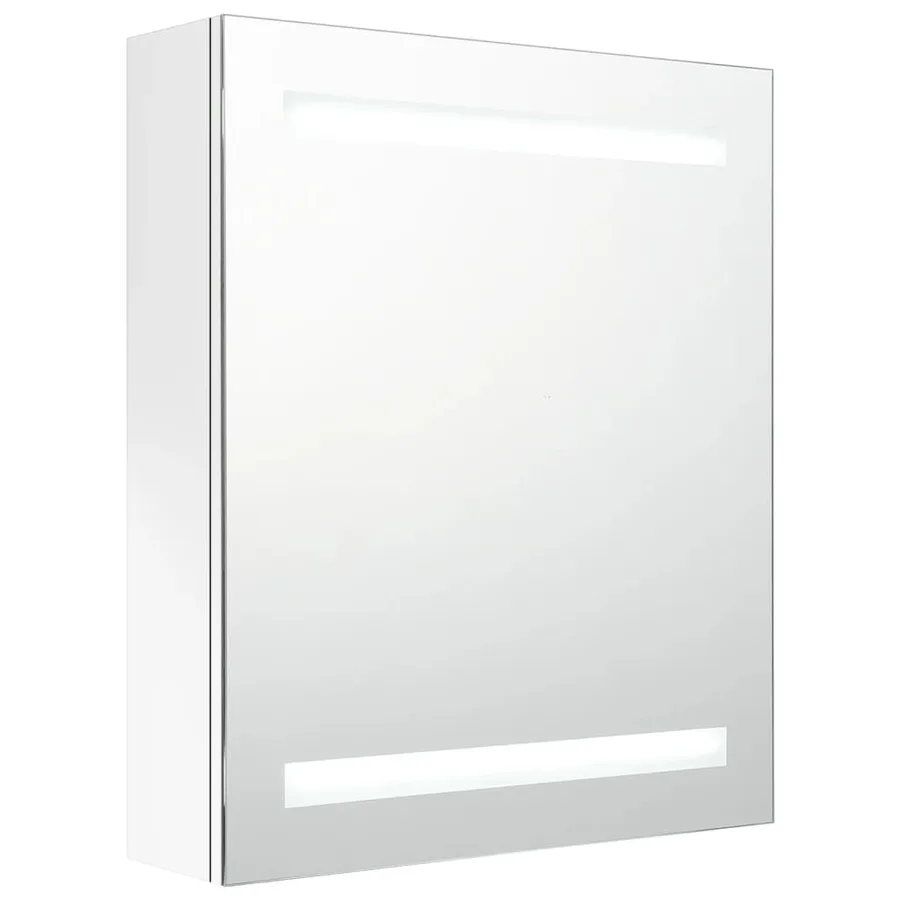 Armoire de salle de bain à miroir LED blanc brillant 50x14x60cm - 2