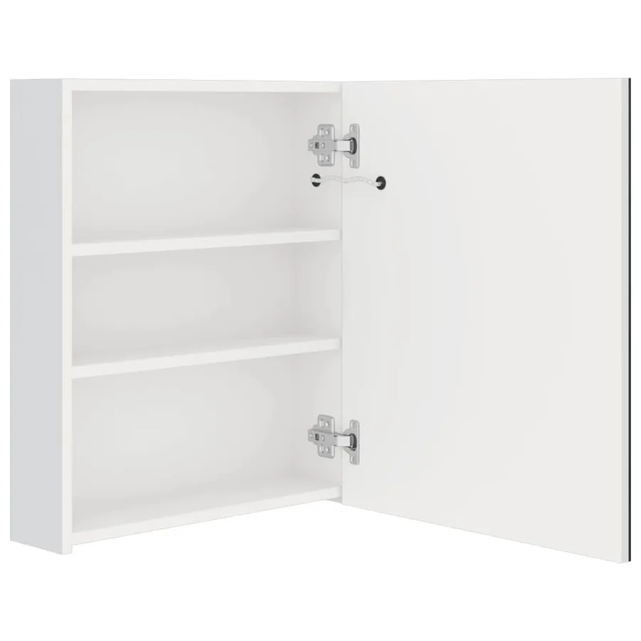 Armoire de salle de bain à miroir LED blanc brillant 50x14x60cm - 5