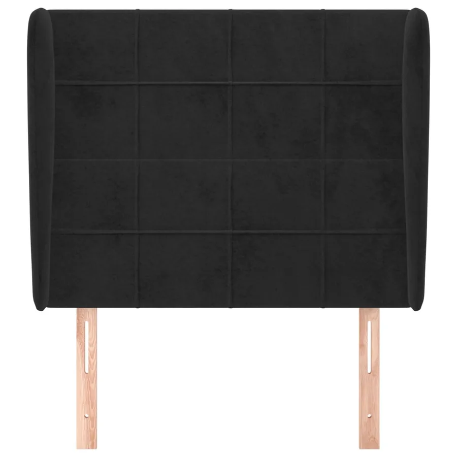Tête de lit avec oreilles Noir 93x23x118/128 cm Velours - 3