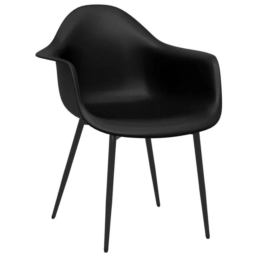 Chaises à manger lot de 2 noir PP - 3