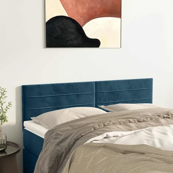Têtes de lit Bleu foncé 144x5x78/88 cm Velours