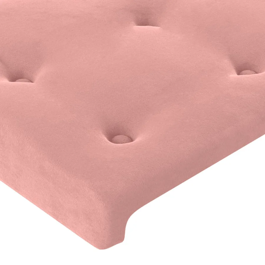 Cadre de lit sans matelas rose 80x200 cm velours - 10