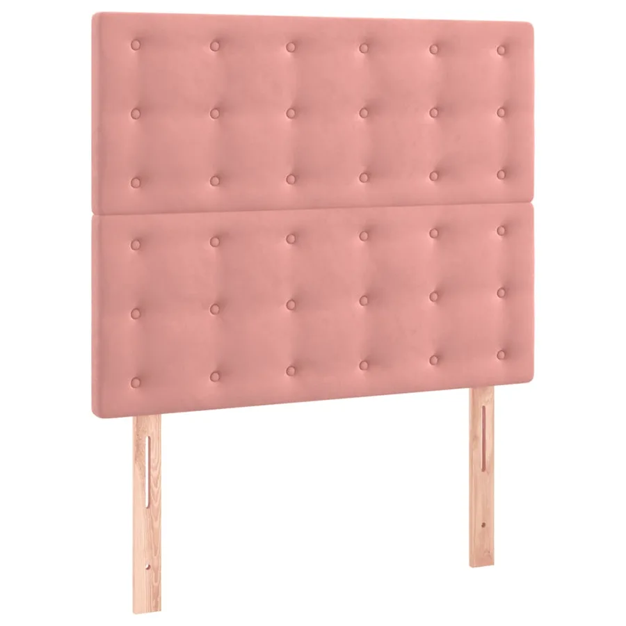 Cadre de lit sans matelas rose 80x200 cm velours - 8