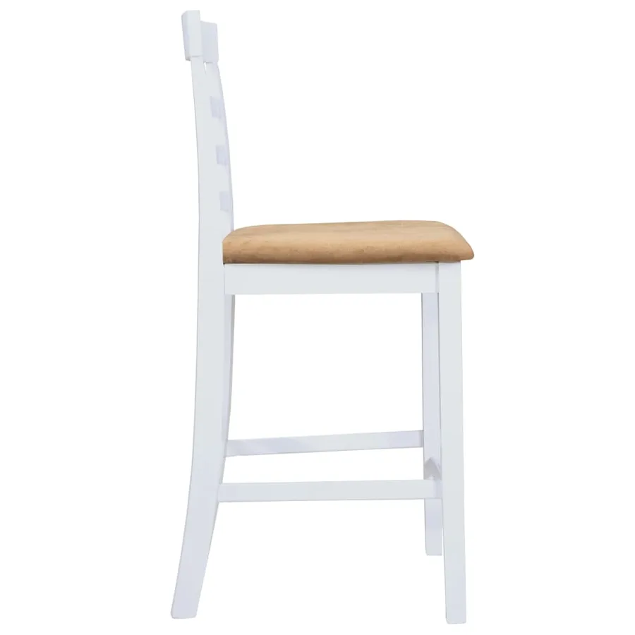 Set table et 4 chaises de bar en bois coloris blanc - 5
