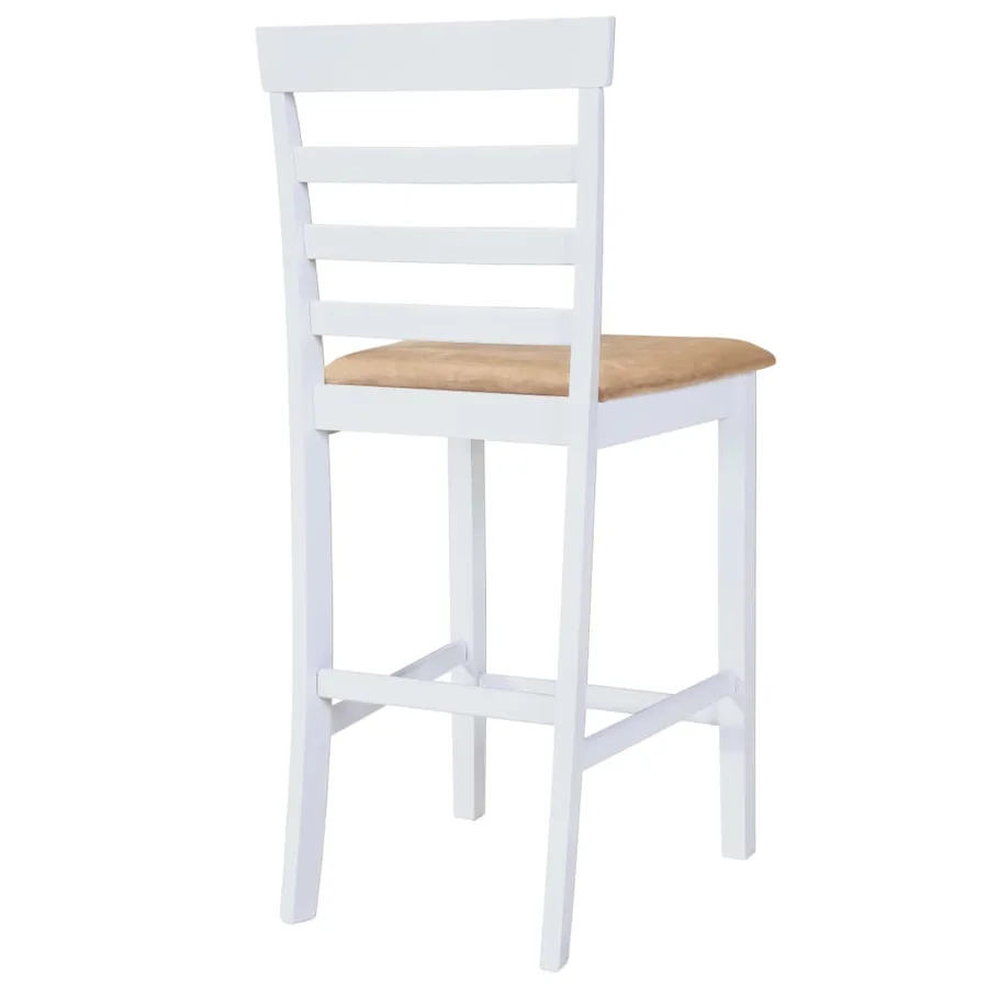 Set table et 4 chaises de bar en bois coloris blanc - 6