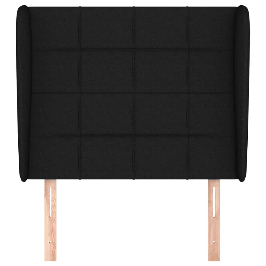Tête de lit avec oreilles Noir 93x23x118/128 cm Tissu - 3