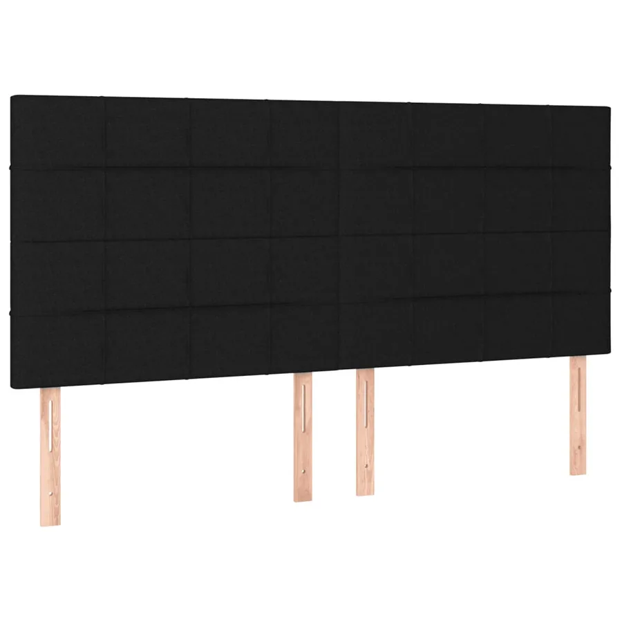 Sommier à lattes de lit avec matelas Noir 180x200 cm Tissu - 5