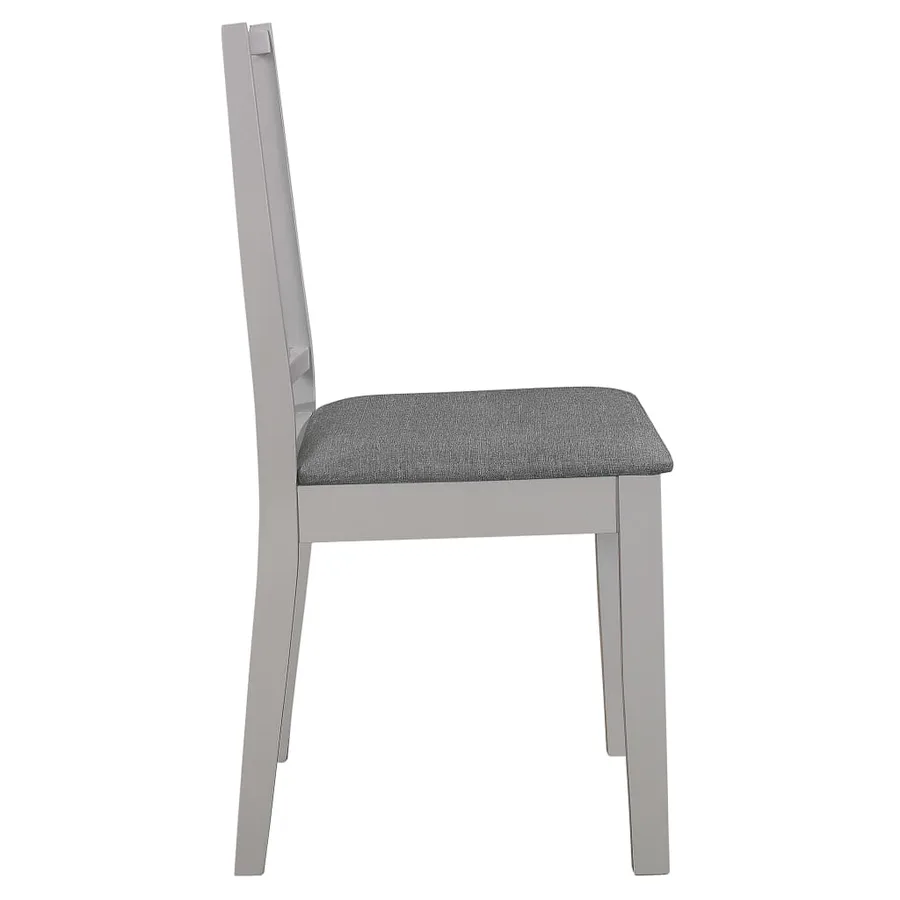 Chaises à manger avec coussins lot de 4 gris bois solide - 4
