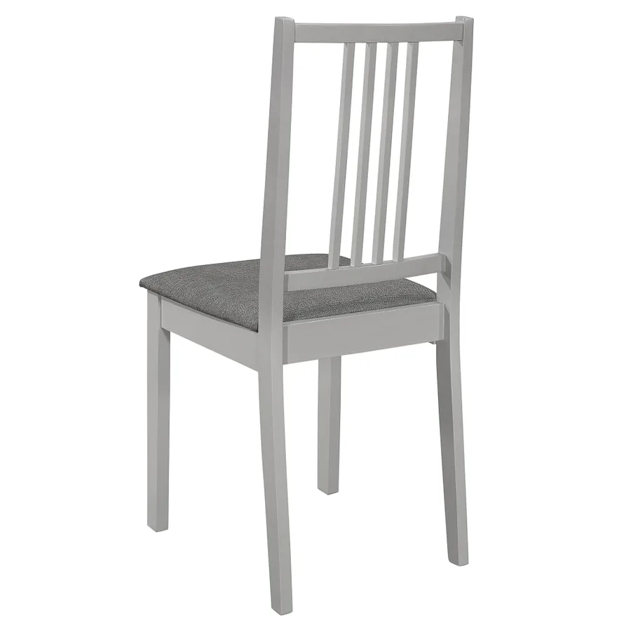 Chaises à manger avec coussins lot de 4 gris bois solide - 5