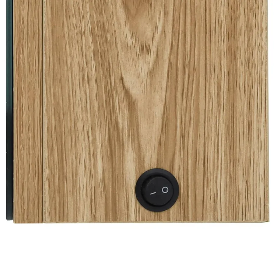 Armoire de salle de bain à miroir LED chêne 50x14x60 cm - 6