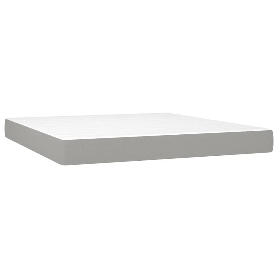 Sommier à lattes de lit et matelas et LED Gris clair 180x200 cm - 6