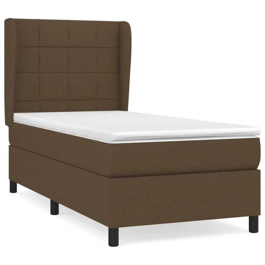 Sommier à lattes de lit avec matelas Marron foncé 90x190 cm - 2