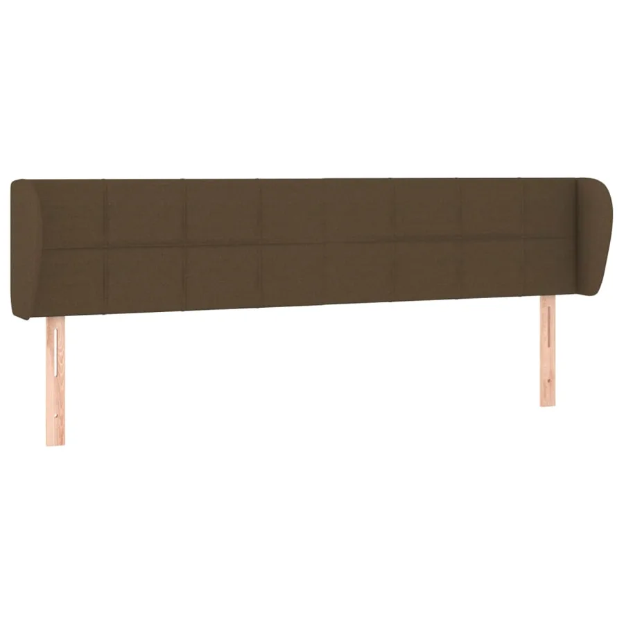Tête de lit avec oreilles Marron foncé 183x23x78/88 cm Tissu - 2
