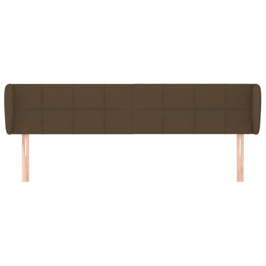 Tête de lit avec oreilles Marron foncé 183x23x78/88 cm Tissu - 3