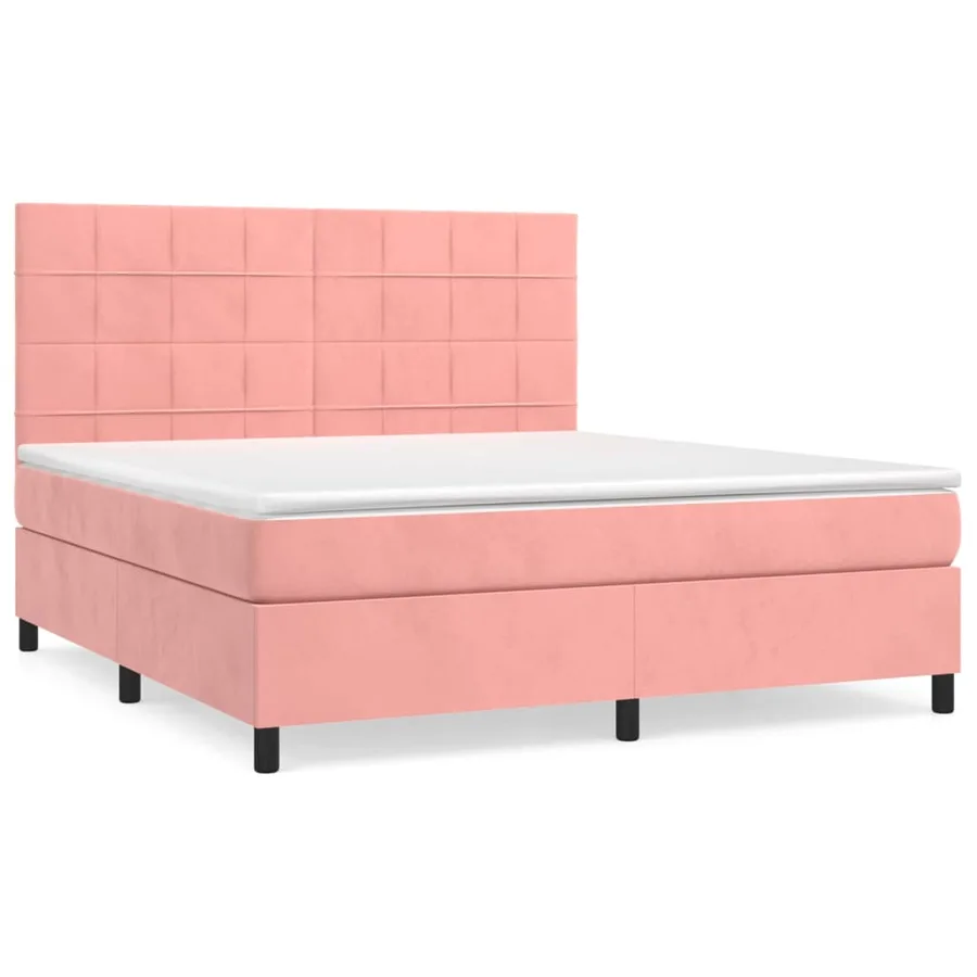 Sommier à lattes de lit avec matelas Rose 180x200 cm Velours - 2