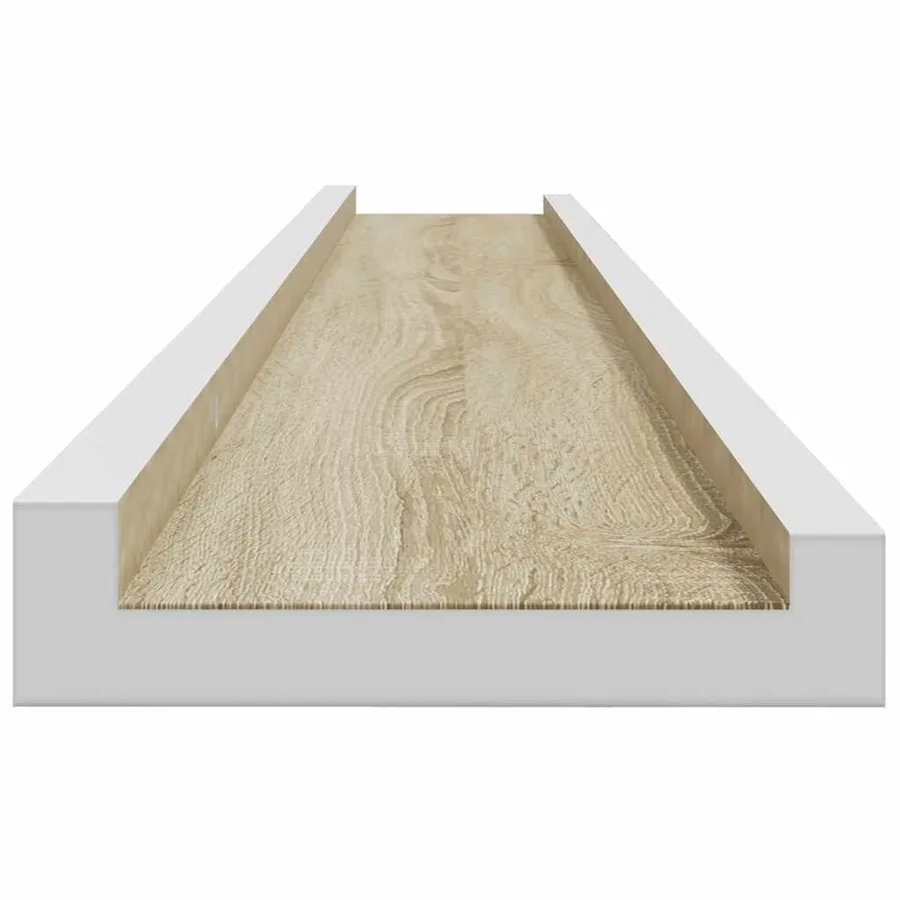 Étagères murales 4 pcs blanc et chêne sonoma 115x9x3 cm - 7