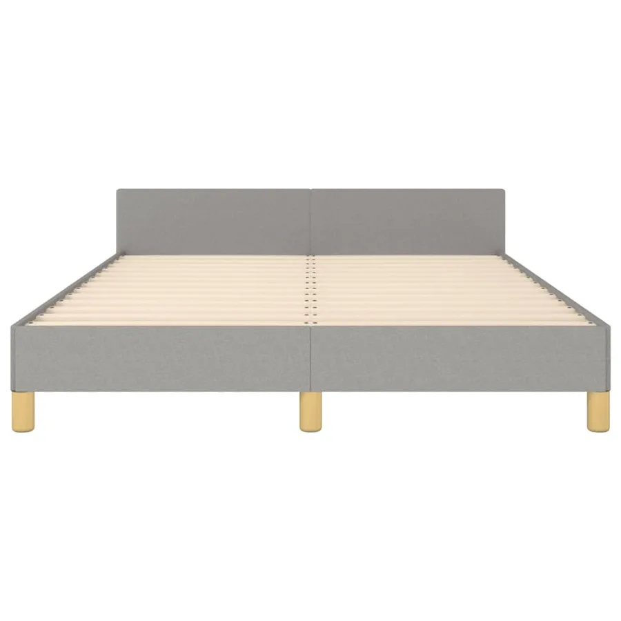 Cadre de lit sans matelas gris clair 140x190 cm tissu - 6