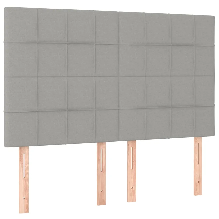 Cadre de lit sans matelas gris clair 140x190 cm tissu - 9
