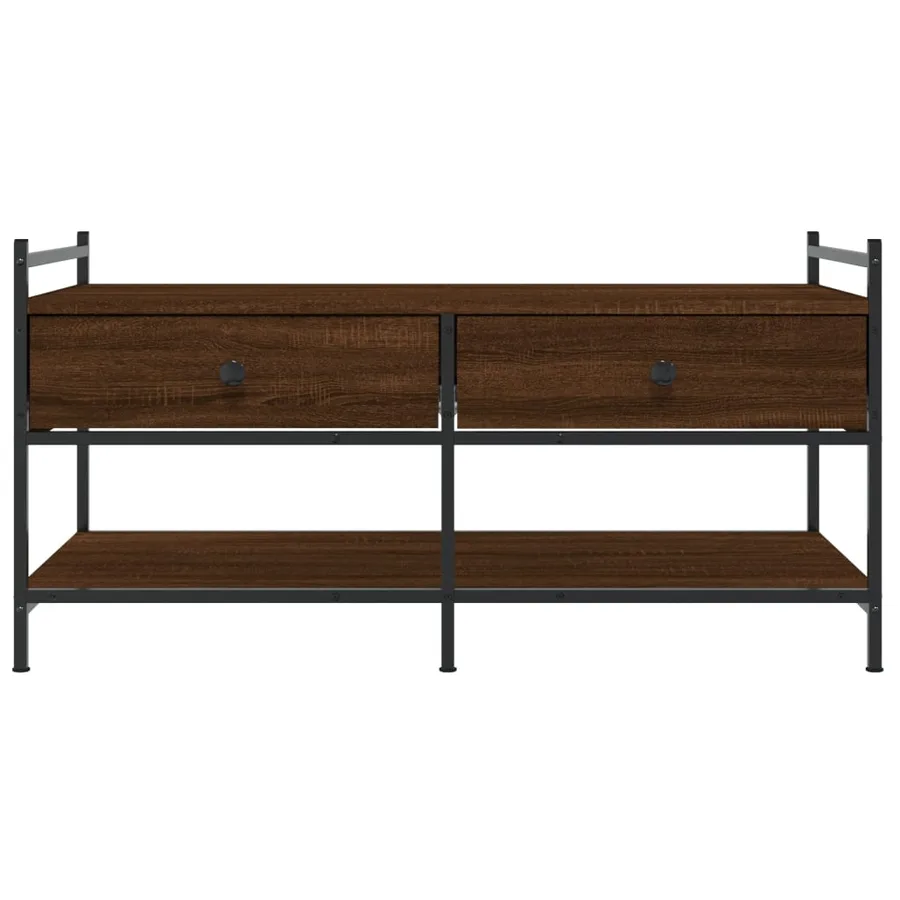 Table basse chêne marron 99x50x50 cm bois d'ingénierie - 6