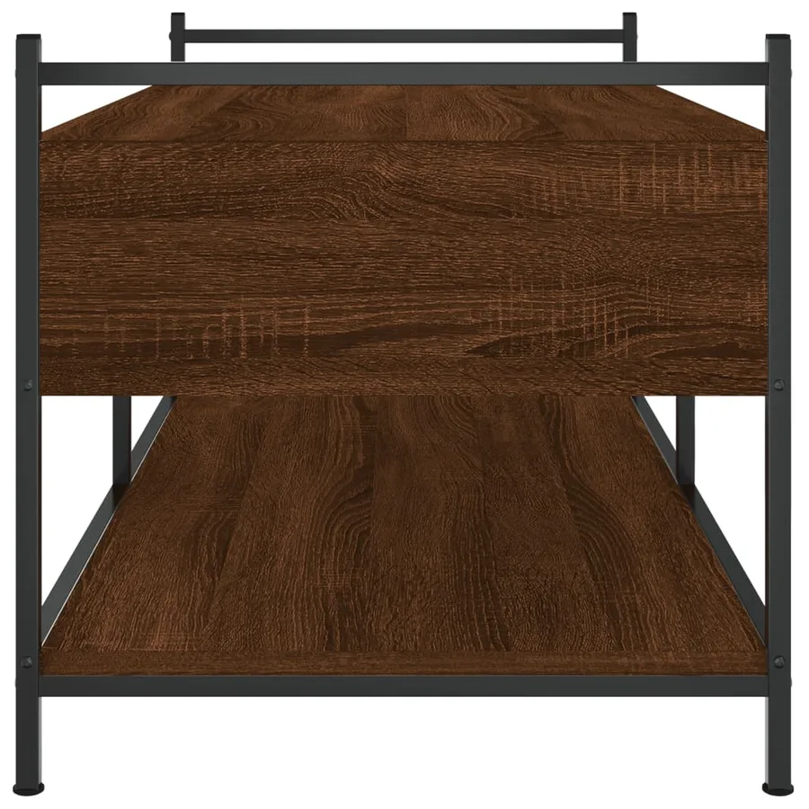 Table basse chêne marron 99x50x50 cm bois d'ingénierie - 7