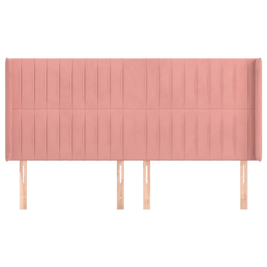 Tête de lit avec oreilles Rose 163x16x118/128 cm Velours - 3