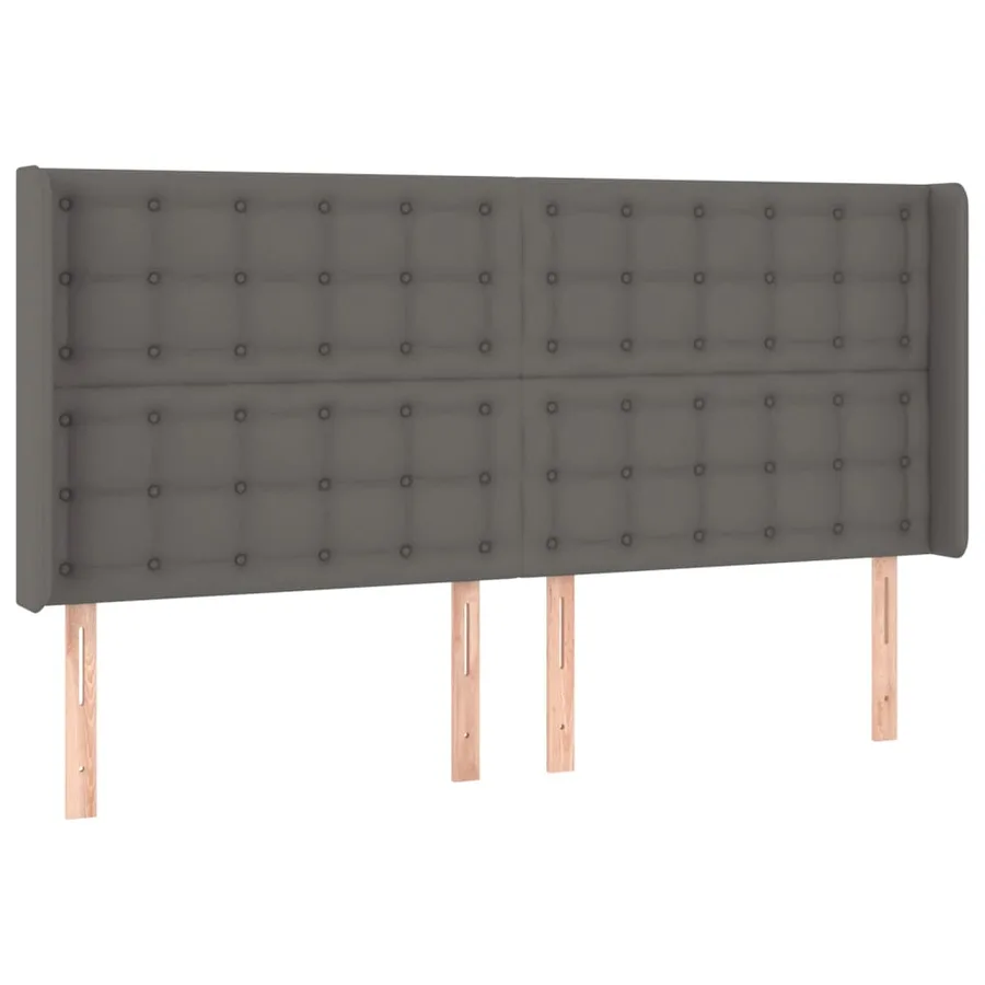 Tête de lit à LED Gris 203x16x118/128 cm Similicuir - 3