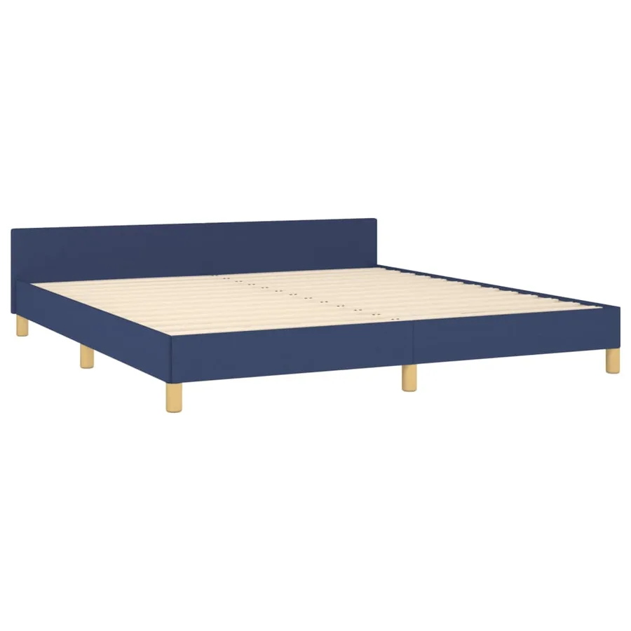 Cadre de lit sans matelas bleu 180x200 cm tissu - 5