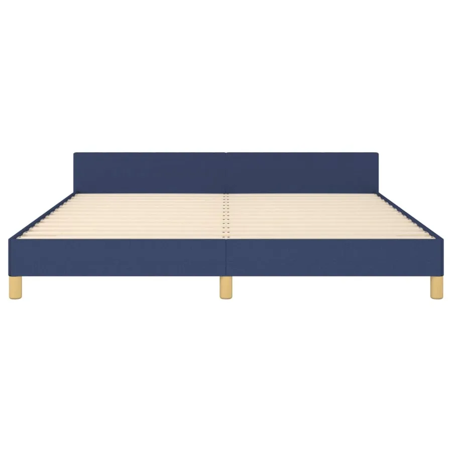 Cadre de lit sans matelas bleu 180x200 cm tissu - 6