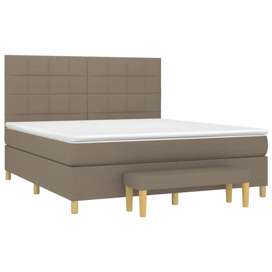 Sommier à lattes de lit avec matelas Taupe 180x200 cm Tissu - 3