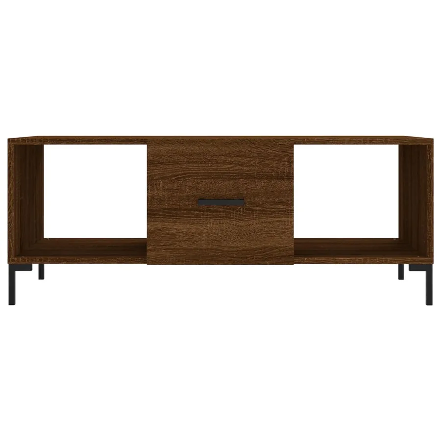 Table basse chêne marron 102x50x40 cm bois d'ingénierie - 5