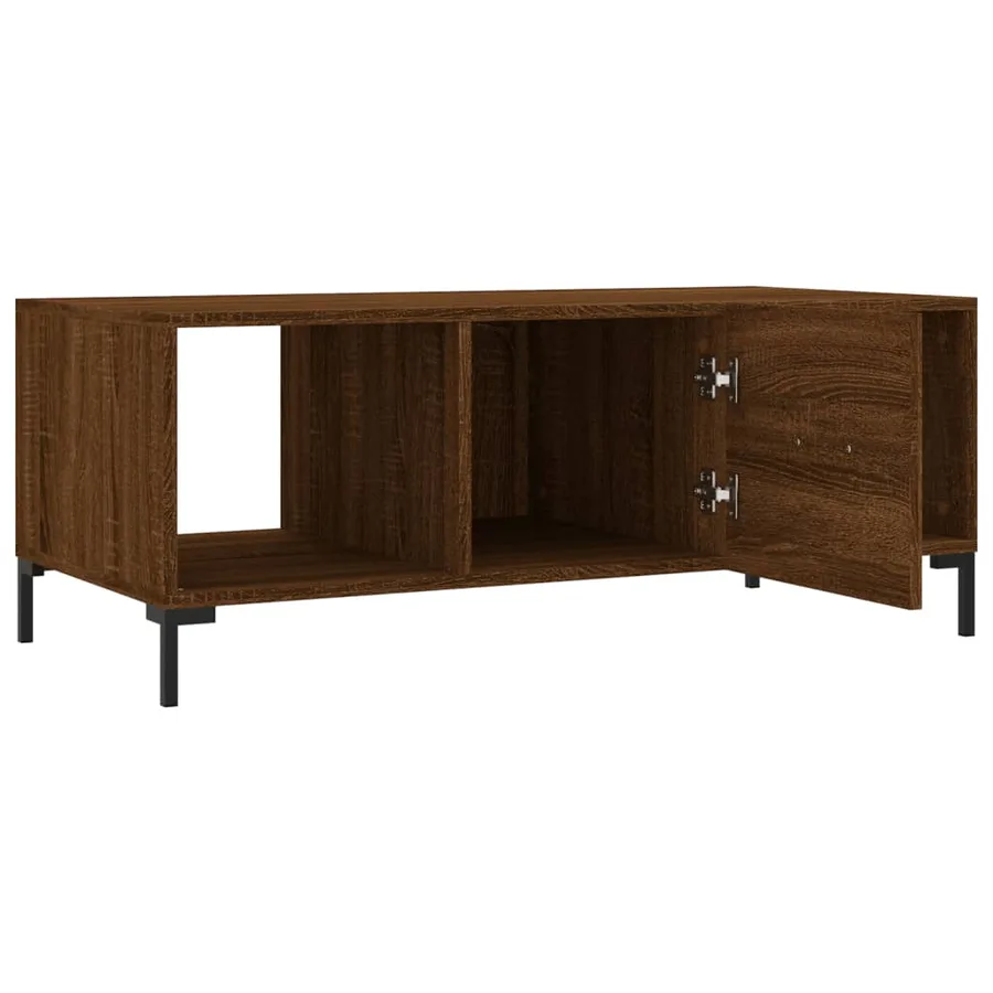 Table basse chêne marron 102x50x40 cm bois d'ingénierie - 6