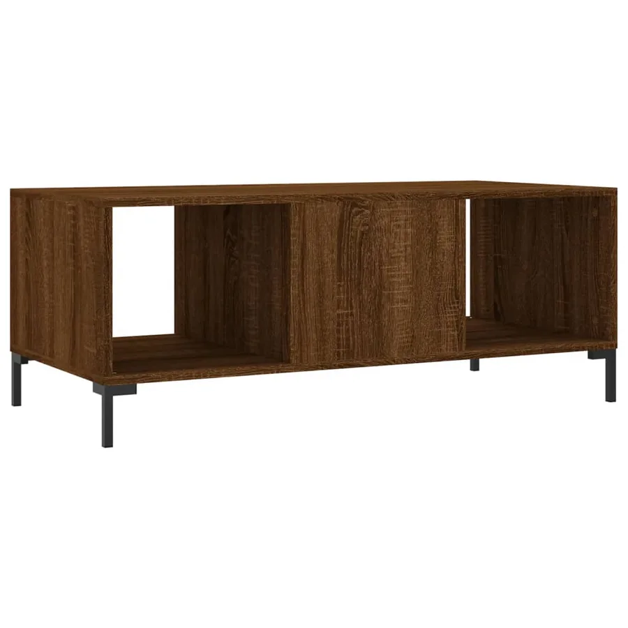Table basse chêne marron 102x50x40 cm bois d'ingénierie - 8
