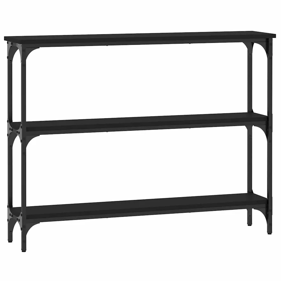 Table console noir 100x22,5x75 cm bois d'ingénierie - 2