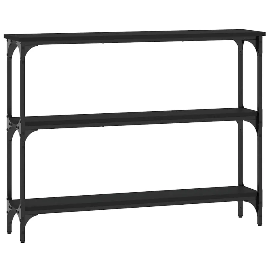 Table console noir 100x22,5x75 cm bois d'ingénierie - 6