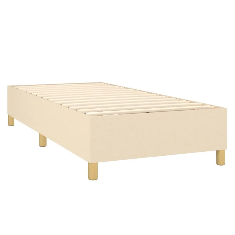 Sommier à lattes de lit et matelas Crème 90x190 cm Tissu - 4