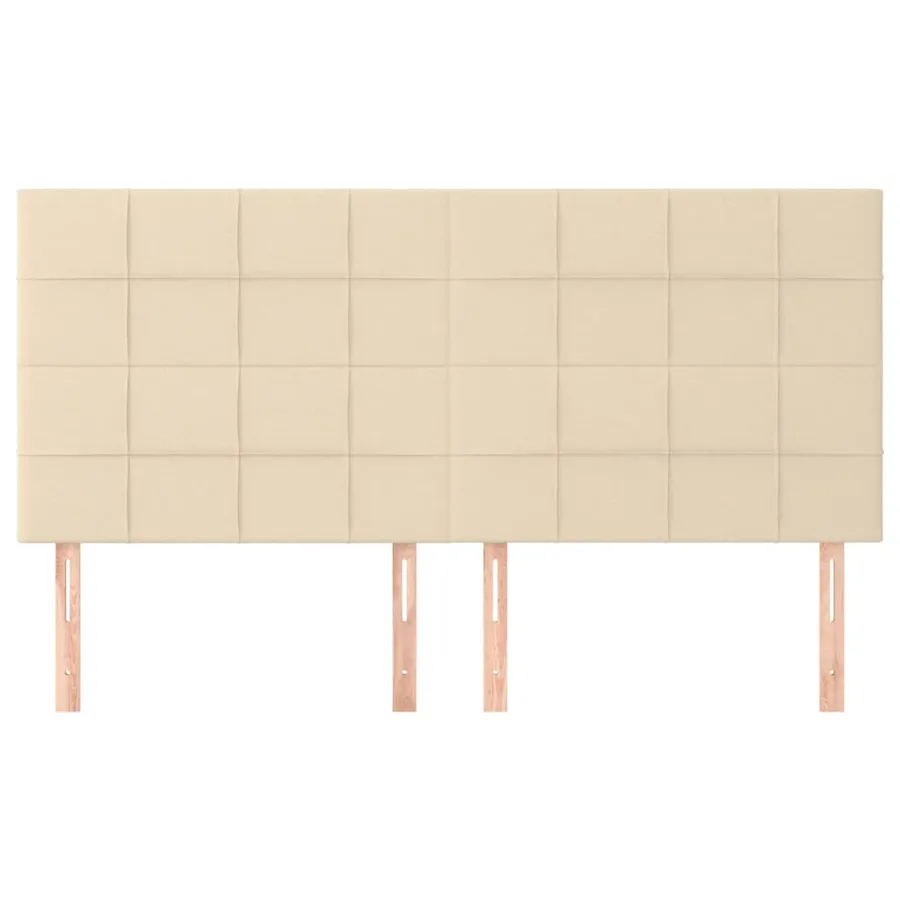 Tête de lit Crème 180x5x118/128 cm Tissu - 3