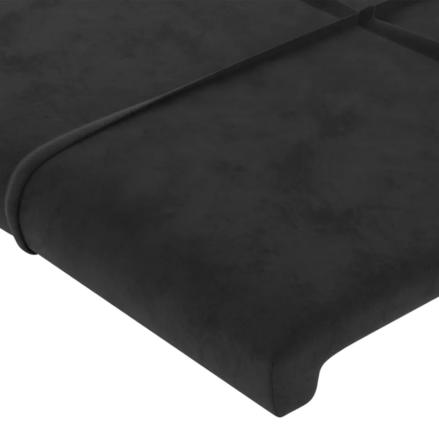 Cadre de lit sans matelas noir 140x200 cm velours - 10