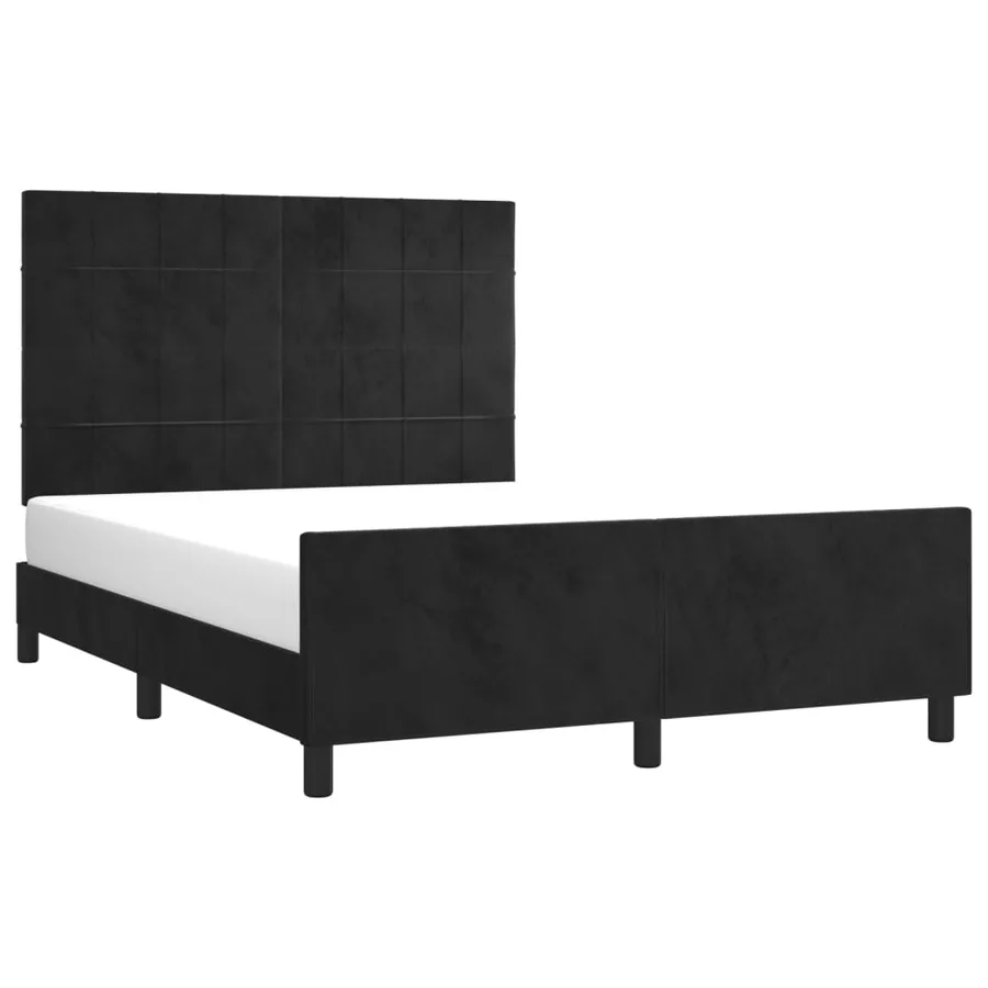 Cadre de lit sans matelas noir 140x200 cm velours - 3