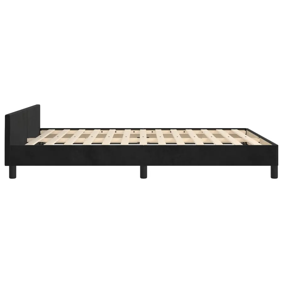 Cadre de lit sans matelas noir 140x200 cm velours - 7