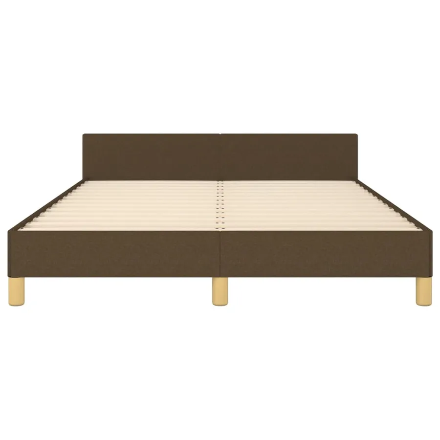 Cadre de lit sans matelas marron foncé 140x190 cm tissu - 6