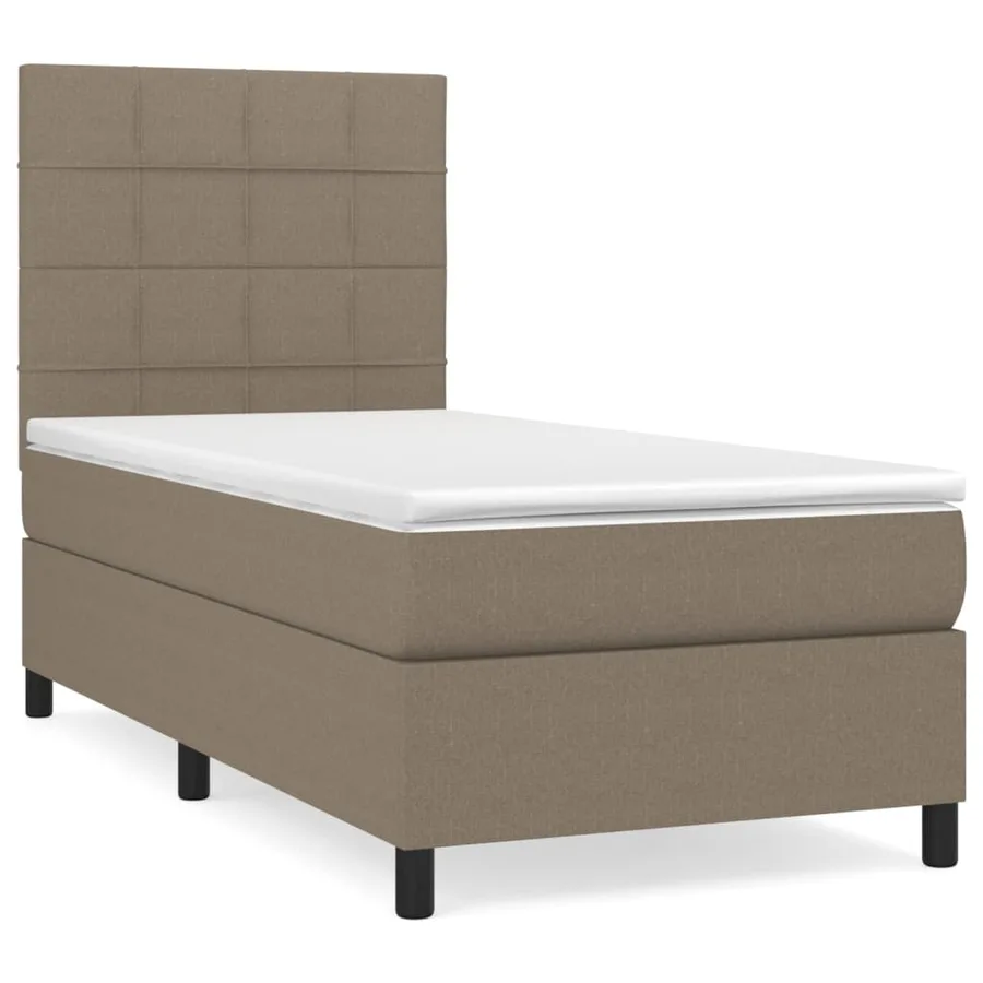 Sommier à lattes de lit avec matelas Taupe 100x200 cm Tissu - 2